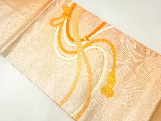 JAPANESE KIMONO / NAGOYA OBI / SILK / EMBROIDERY / KUMIHIMO CORDS